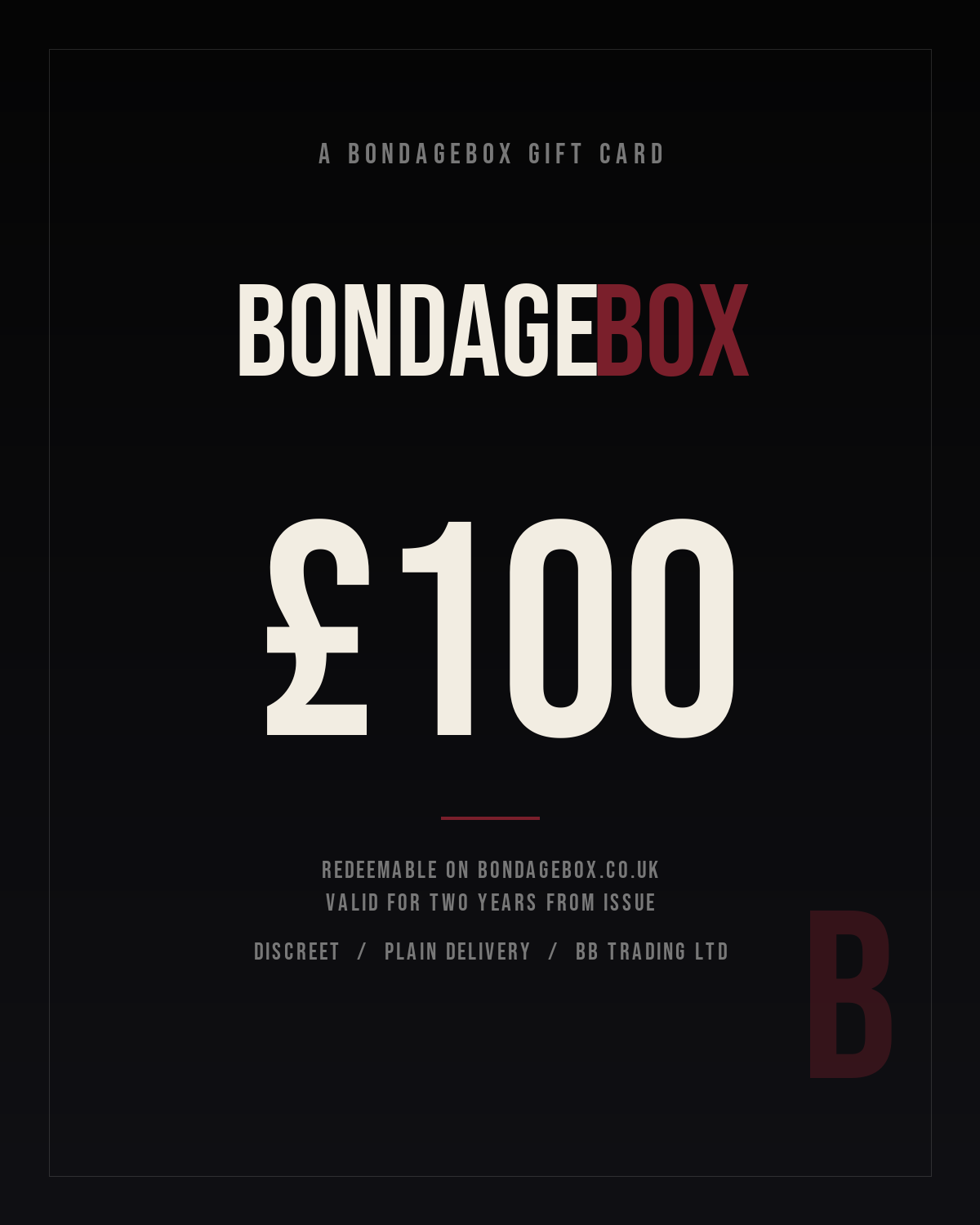 BondageBox Gift Card · £100