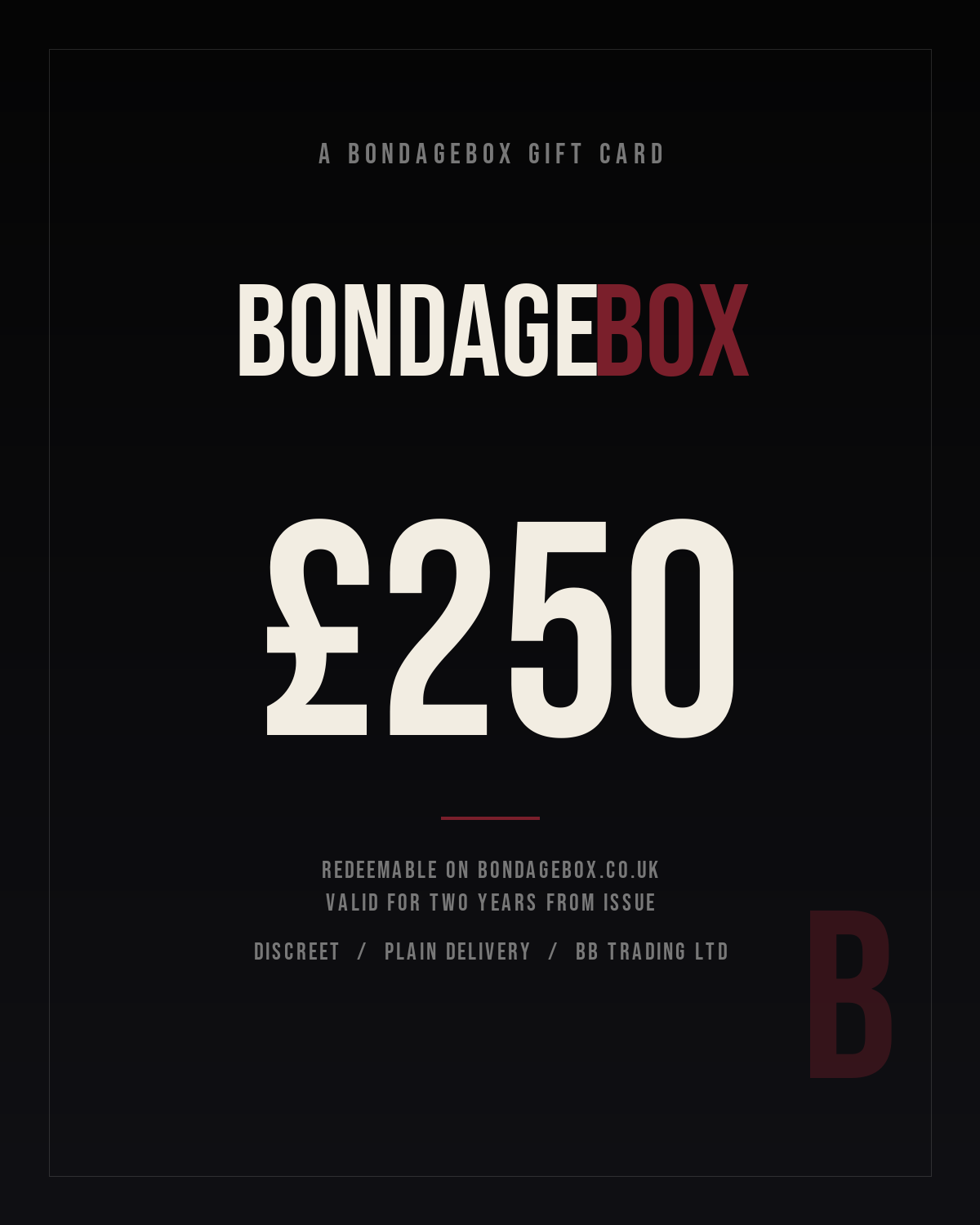 BondageBox Gift Card · £250