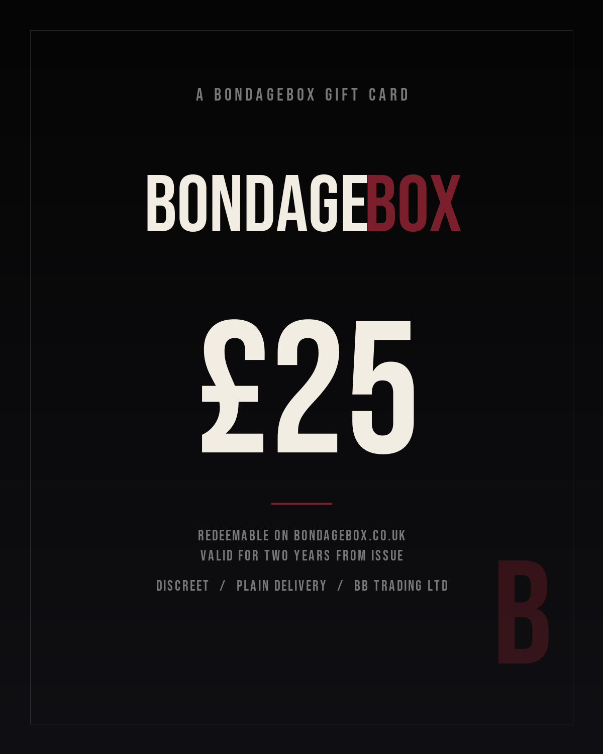 BondageBox Gift Card · £25