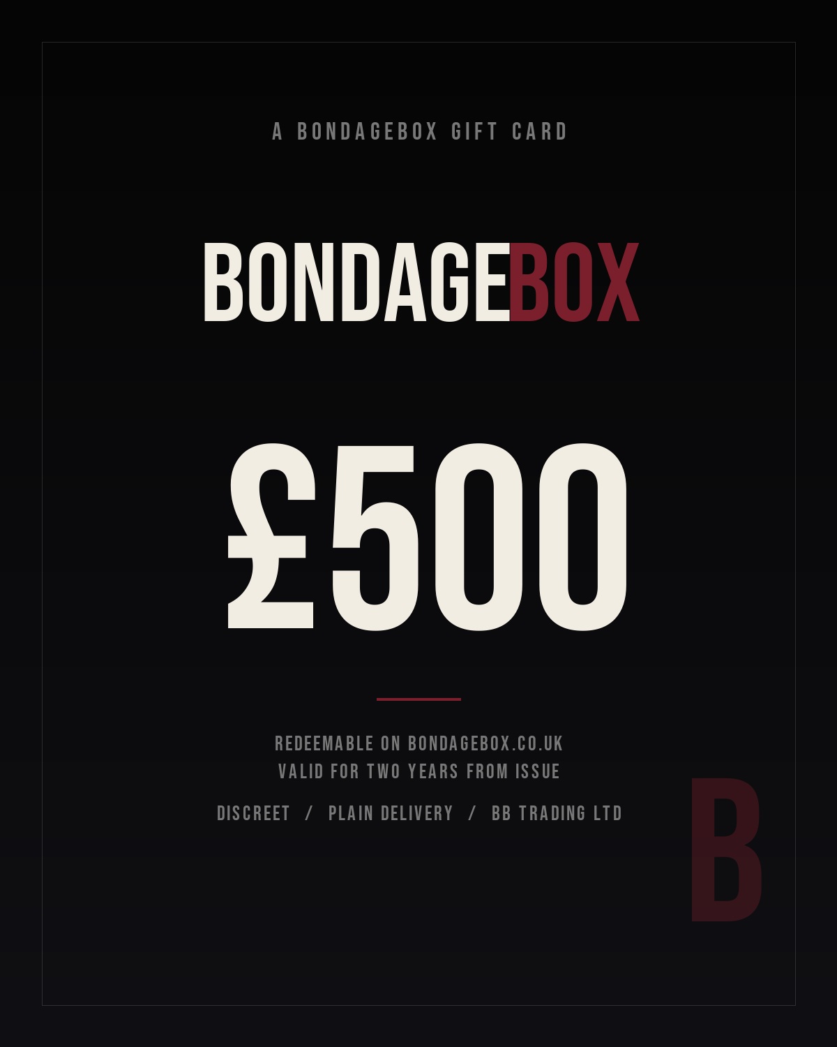 BondageBox Gift Card · £500