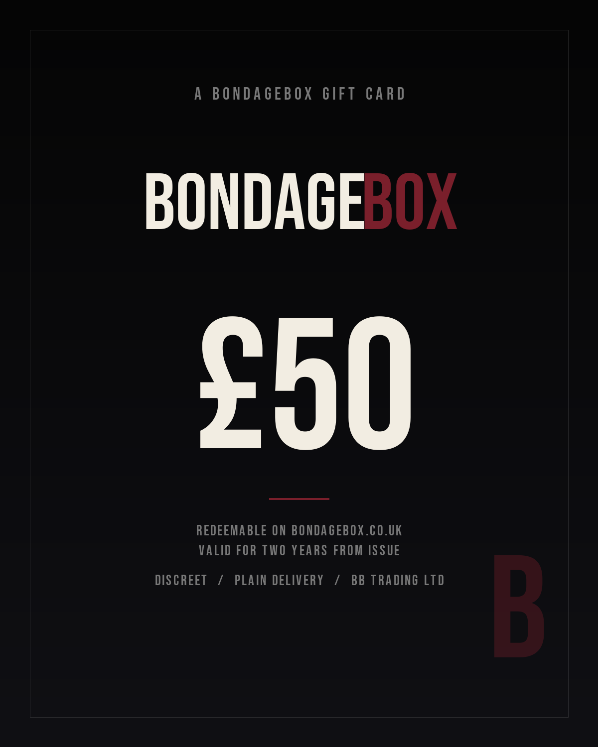 BondageBox Gift Card · £50