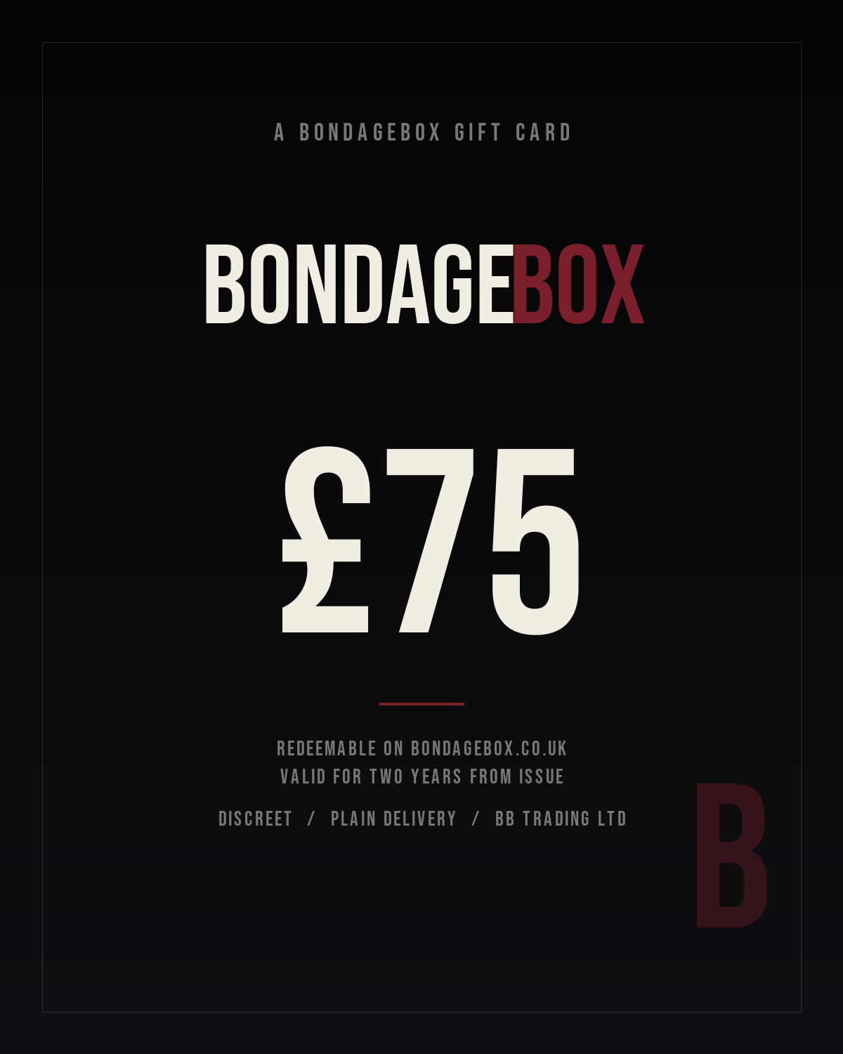 BondageBox Gift Card · £75